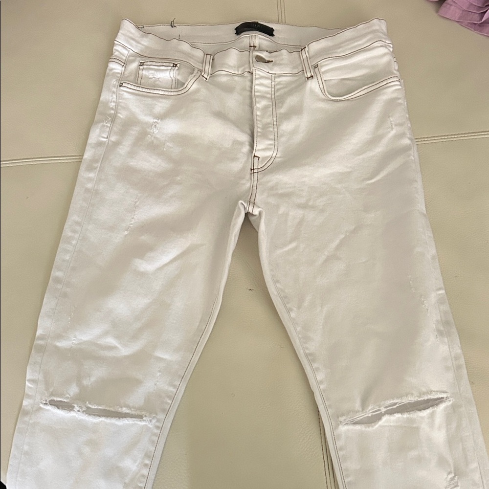 AMIRI Off-White Distressed Denim